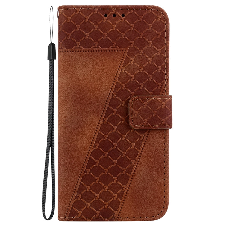 For Google Pixel 9 Pro 7-shaped Embossed Leather Phone Case(Brown) - Google Cases by buy2fix | Online Shopping UK | buy2fix