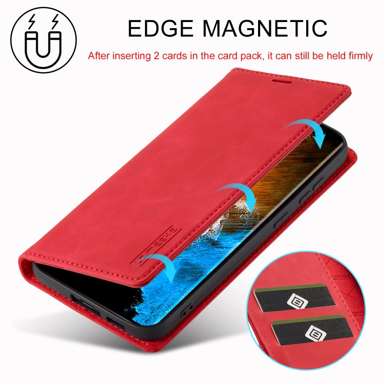 For Samsung Galaxy S24 5G LC.IMEEKE Strong Magnetism Microfiber Leather Phone Case(Red) - Galaxy S24 5G Cases by LC.IMEEKE | Online Shopping UK | buy2fix