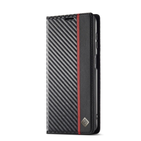 For Samsung Galaxy S23 FE 5G LC.IMEEKE Carbon Fiber Leather Phone Case(Vertical Black) by LC.IMEEKE