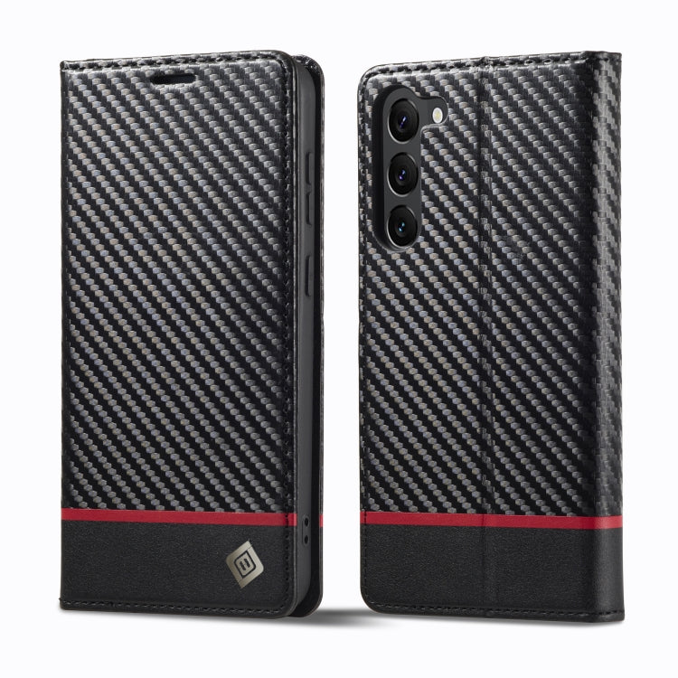 For Samsung Galaxy S24+ 5G LC.IMEEKE Carbon Fiber Leather Phone Case(Horizontal Black) by LC.IMEEKE