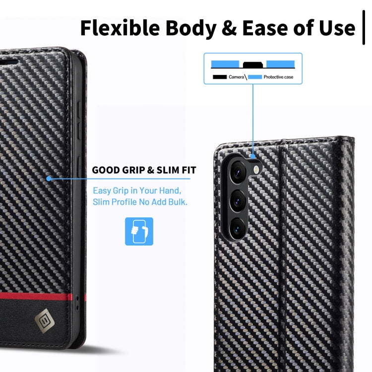 For Samsung Galaxy S24+ 5G LC.IMEEKE Carbon Fiber Leather Phone Case(Horizontal Black) by LC.IMEEKE