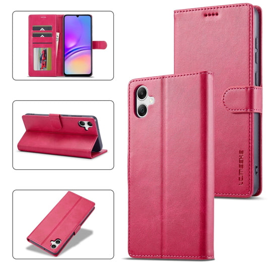 For Samsung Galaxy A05 LC.IMEEKE Calf Texture Leather Phone Case(Red)