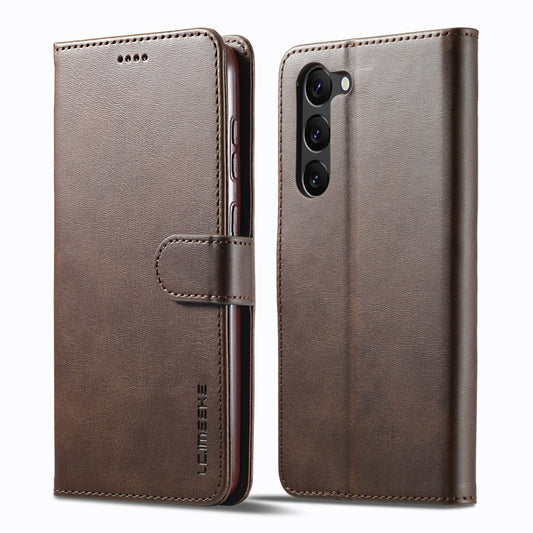 For Samsung Galaxy S24 5G LC.IMEEKE Calf Texture Leather Phone Case(Coffee) by LC.IMEEKE