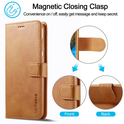 For Samsung Galaxy S24+ 5G LC.IMEEKE Calf Texture Leather Phone Case(Brown) - Galaxy S24+ 5G Cases by LC.IMEEKE | Online Shopping UK | buy2fix