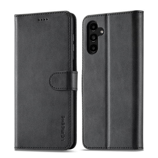 For Samsung Galaxy A35 5G LC.IMEEKE Calf Texture Leather Phone Case(Black)