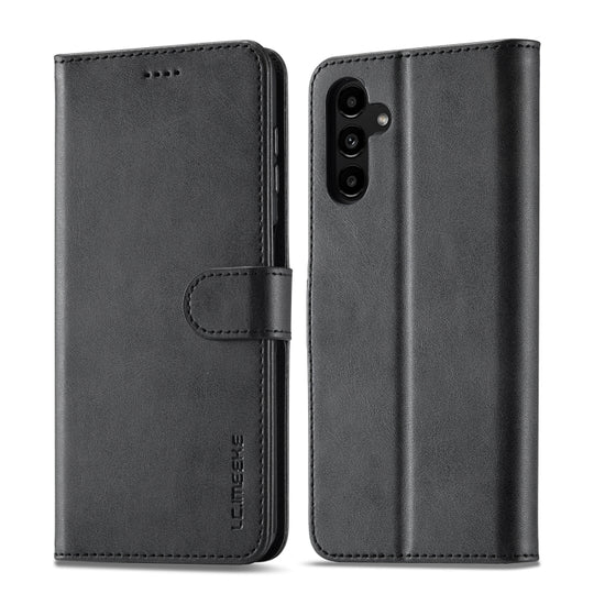 For Samsung Galaxy A55 5G LC.IMEEKE Calf Texture Leather Phone Case(Black)