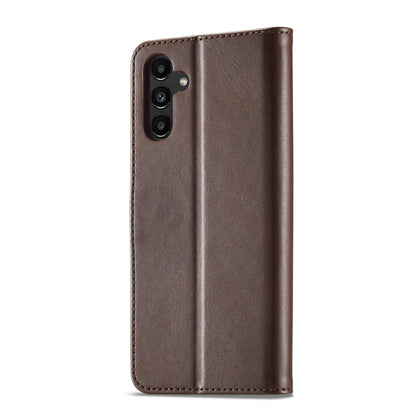 For Samsung Galaxy A55 5G LC.IMEEKE Calf Texture Leather Phone Case(Coffee) - Galaxy Phone Cases by LC.IMEEKE | Online Shopping UK | buy2fix