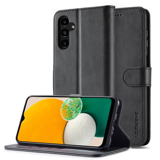 For Samsung Galaxy A25 LC.IMEEKE Calf Texture Leather Phone Case(Black)