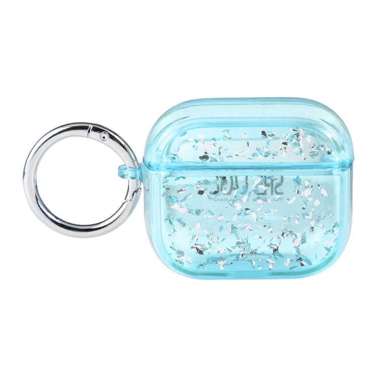 For AirPods Pro Silver Foil Epoxy Bluetooth Earphone Protective Case(Sky Blue) - For AirPods Pro by buy2fix | Online Shopping UK | buy2fix