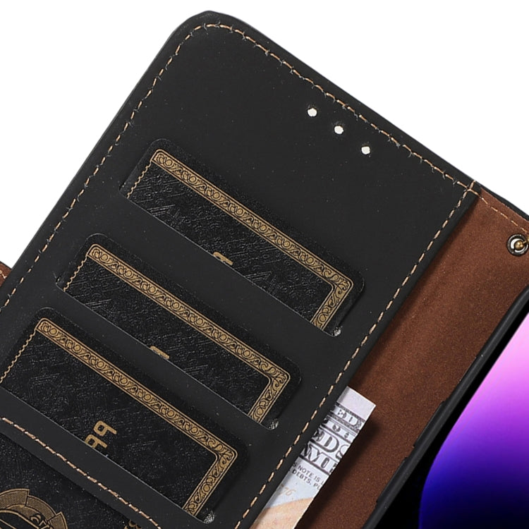 For Motorola Edge 40 Neo Genuine Leather Magnetic RFID Leather Phone Case(Black) - Motorola Cases by buy2fix | Online Shopping UK | buy2fix
