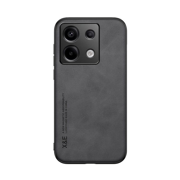 For Xiaomi Redmi Note 13 Pro 5G Skin Feel Magnetic Leather Back Phone Case(Dark Grey) - Note 13 Pro Cases by buy2fix | Online Shopping UK | buy2fix