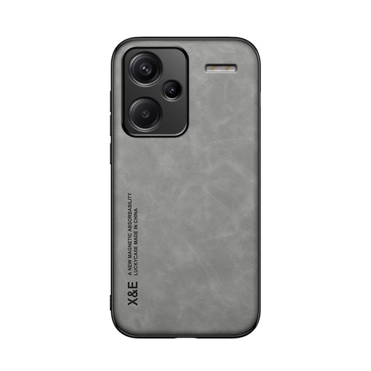 For Xiaomi Redmi Note 13 Pro+ 5G Skin Feel Magnetic Leather Back Phone Case(Light Grey) by buy2fix