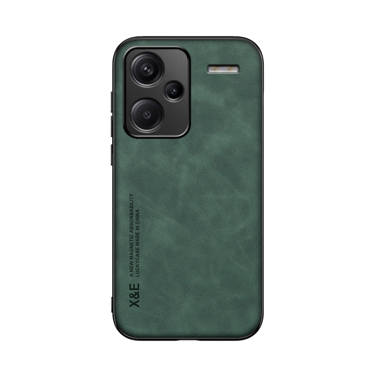 For Xiaomi Redmi Note 13 Pro+ 5G Skin Feel Magnetic Leather Back Phone Case(Green) - Note 13 Pro+ Cases by buy2fix | Online Shopping UK | buy2fix