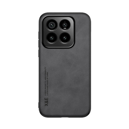 For Xiaomi 14 Pro Skin Feel Magnetic Leather Back Phone Case(Dark Grey) - 14 Pro Cases by buy2fix | Online Shopping UK | buy2fix