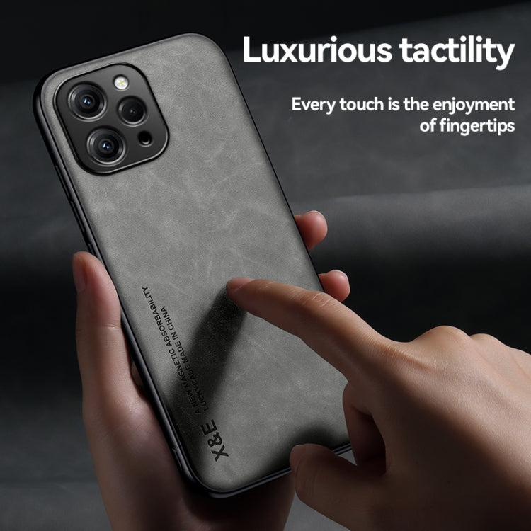 For Xiaomi Redmi K70 Skin Feel Magnetic Leather Back Phone Case(Dark Grey) - K70 Cases by buy2fix | Online Shopping UK | buy2fix