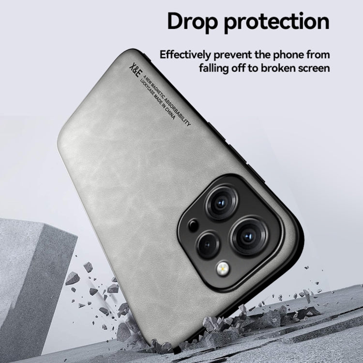 For Xiaomi Redmi Note 13 Pro 5G Skin Feel Magnetic Leather Back Phone Case(Light Grey) - Note 13 Pro Cases by buy2fix | Online Shopping UK | buy2fix