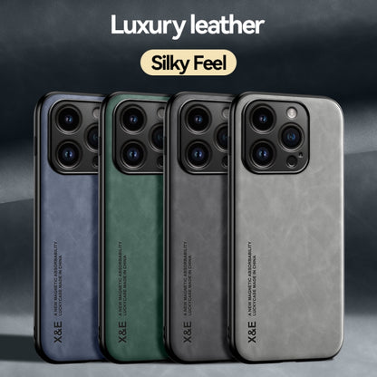 For iPhone 16 Pro Max Skin Feel Magnetic Leather Back Phone Case(Dark Grey) - iPhone 16 Pro Max Cases by buy2fix | Online Shopping UK | buy2fix