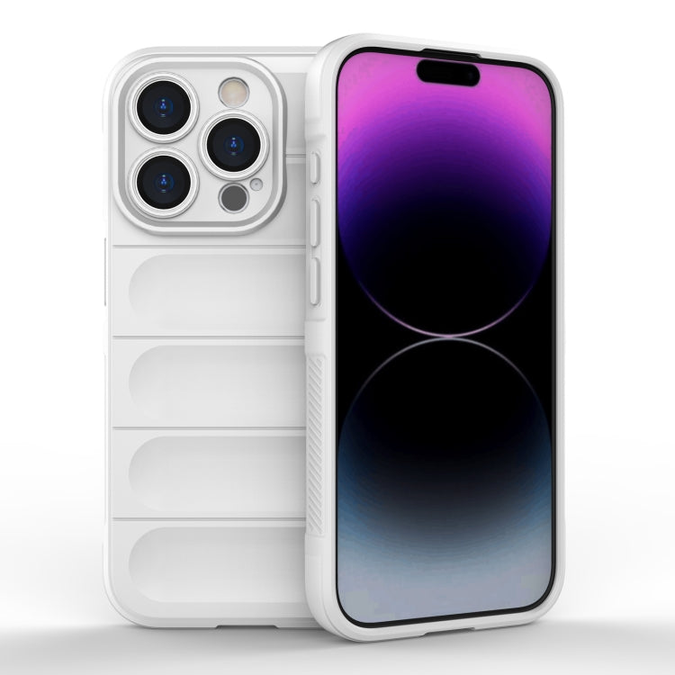 For iPhone 15 Pro Magic Shield TPU + Flannel Phone Case(White) - iPhone 15 Pro Cases by buy2fix | Online Shopping UK | buy2fix