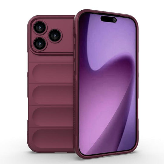 For iPhone 18 Pro Max / 17 Pro Max Magic Shield TPU + Flannel Phone Case(Wine Red)