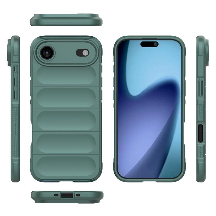 For iPhone Air Magic Shield TPU + Flannel Phone Case(Dark Green) - iPhone Air Cases by buy2fix | Online Shopping UK | buy2fix