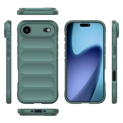 For iPhone Air Magic Shield TPU + Flannel Phone Case(Dark Green) - iPhone Air Cases by buy2fix | Online Shopping UK | buy2fix