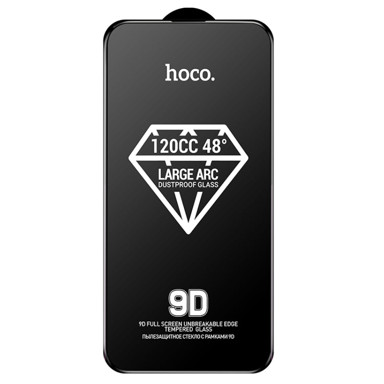 For iPhone 16 Plus hoco A34 9D Large Arc Dustproof Diamond Tempered Glass Film - iPhone 16 Plus Tempered Glass by hoco | Online Shopping UK | buy2fix