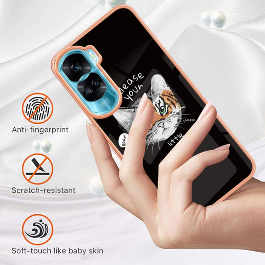 For Honor 90 Lite 5G Electroplating Marble Dual-side IMD Phone Case(Natural Growth) by buy2fix