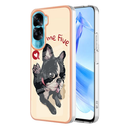 For Honor 90 Lite 5G Electroplating Marble Dual-side IMD Phone Case(Lucky Dog) - Honor Cases by buy2fix | Online Shopping UK | buy2fix