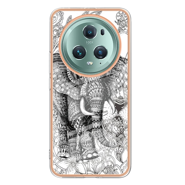 For Honor Magic 5 Pro Electroplating Marble Dual-side IMD Phone Case(Totem Elephant) - Honor Cases by buy2fix | Online Shopping UK | buy2fix