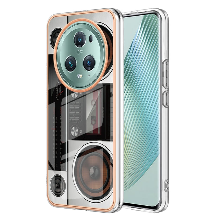 For Honor Magic 5 Pro Electroplating Marble Dual-side IMD Phone Case(Retro Radio) - Honor Cases by buy2fix | Online Shopping UK | buy2fix