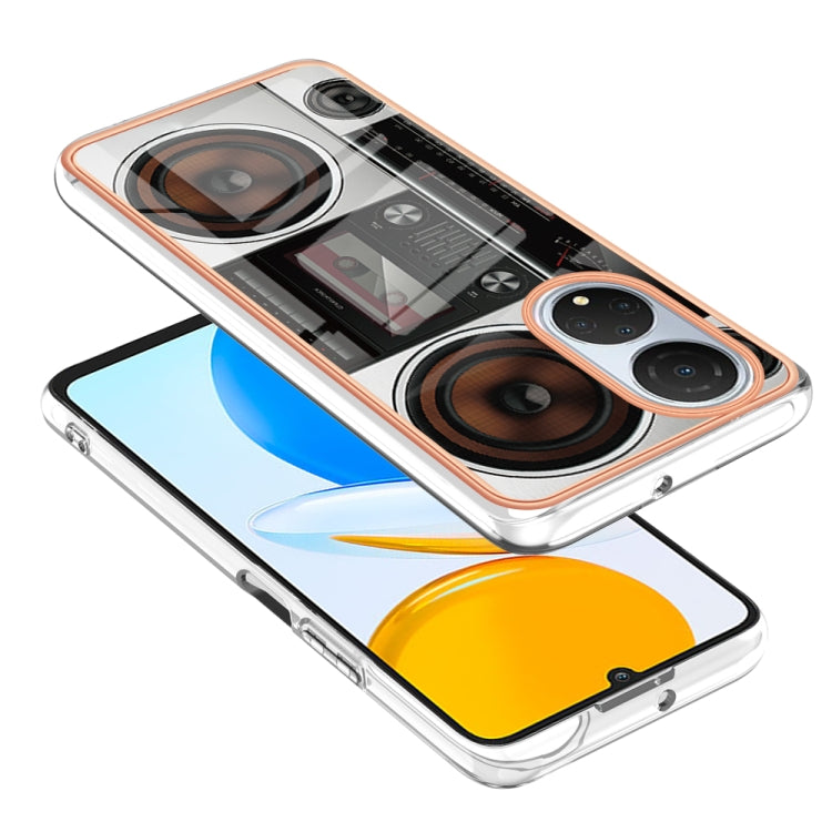 For Honor X7 Electroplating Marble Dual-side IMD Phone Case(Retro Radio) - Honor Cases by buy2fix | Online Shopping UK | buy2fix