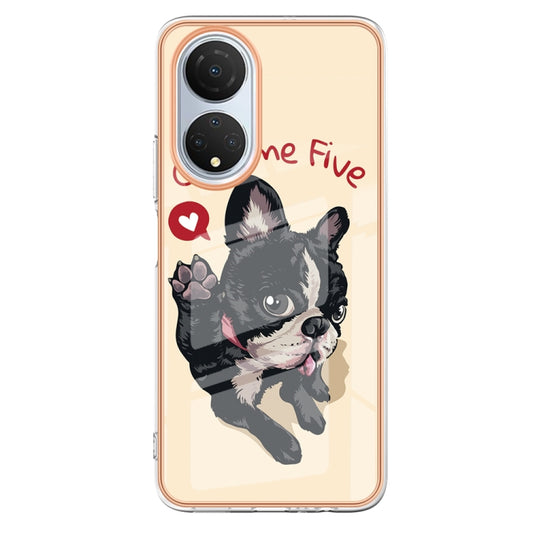 For Honor X7 Electroplating Marble Dual-side IMD Phone Case(Lucky Dog) by buy2fix