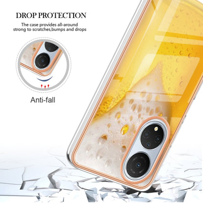 For Honor X7 Electroplating Marble Dual-side IMD Phone Case(Draft Beer) - Honor Cases by buy2fix | Online Shopping UK | buy2fix