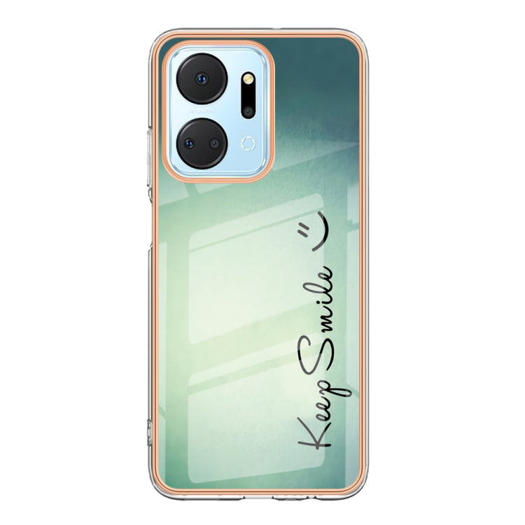 For Honor X7a Electroplating Marble Dual-side IMD Phone Case(Smile) - Honor Cases by buy2fix | Online Shopping UK | buy2fix