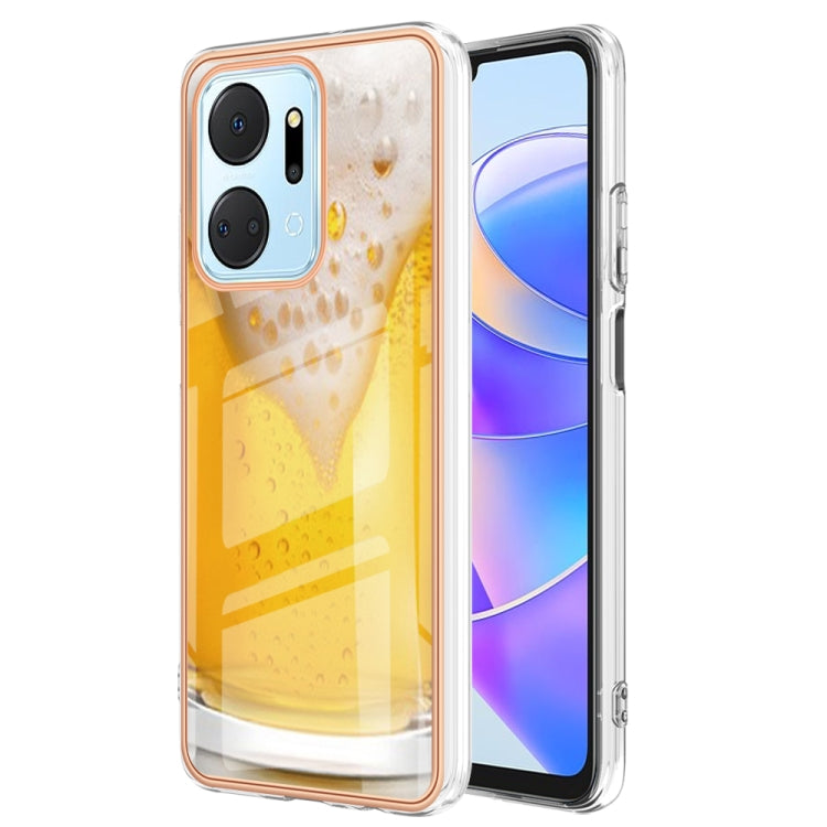 For Honor X7a Electroplating Marble Dual-side IMD Phone Case(Draft Beer) - Honor Cases by buy2fix | Online Shopping UK | buy2fix