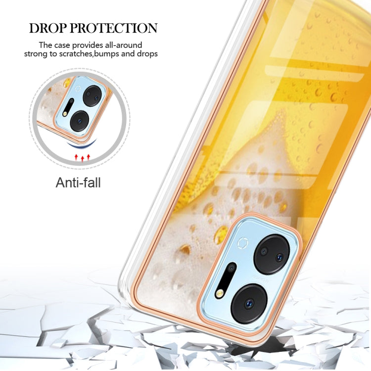 For Honor X7a Electroplating Marble Dual-side IMD Phone Case(Draft Beer) - Honor Cases by buy2fix | Online Shopping UK | buy2fix