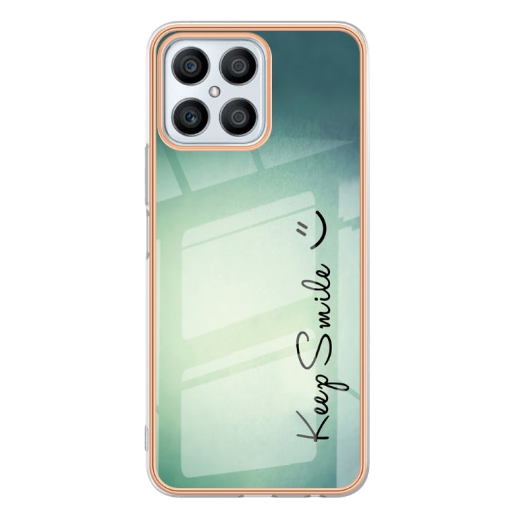 For Honor X8 4G Electroplating Marble Dual-side IMD Phone Case(Smile) - Honor Cases by buy2fix | Online Shopping UK | buy2fix