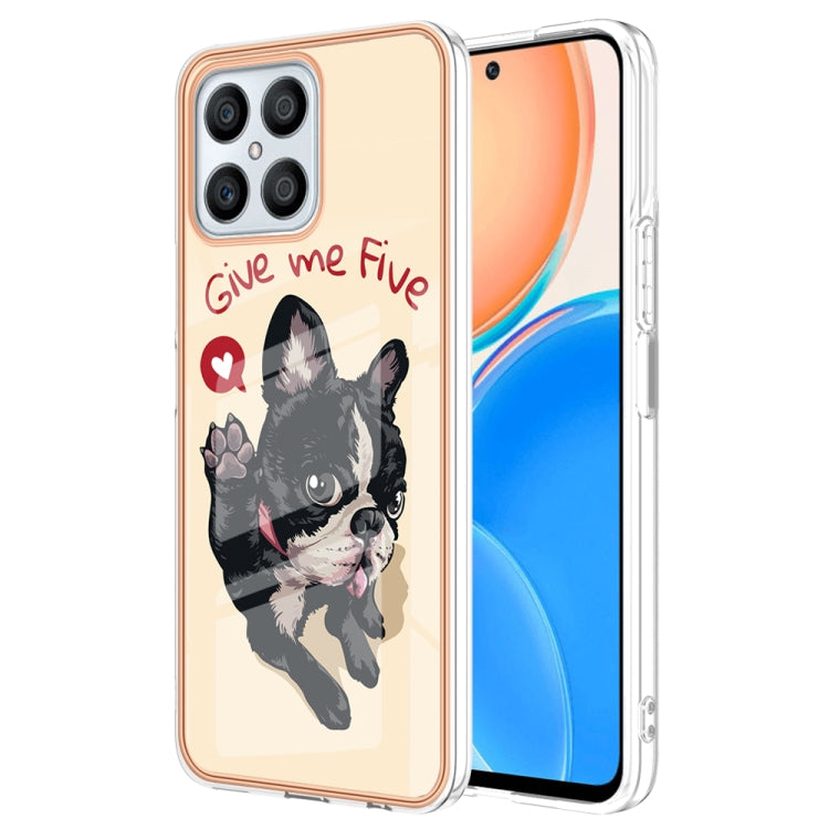 For Honor X8 4G Electroplating Marble Dual-side IMD Phone Case(Lucky Dog) - Honor Cases by buy2fix | Online Shopping UK | buy2fix