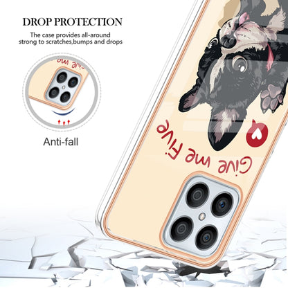 For Honor X8 4G Electroplating Marble Dual-side IMD Phone Case(Lucky Dog) - Honor Cases by buy2fix | Online Shopping UK | buy2fix