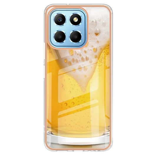 For Honor X8 5G / X6 4G Electroplating Marble Dual-side IMD Phone Case(Draft Beer) by buy2fix