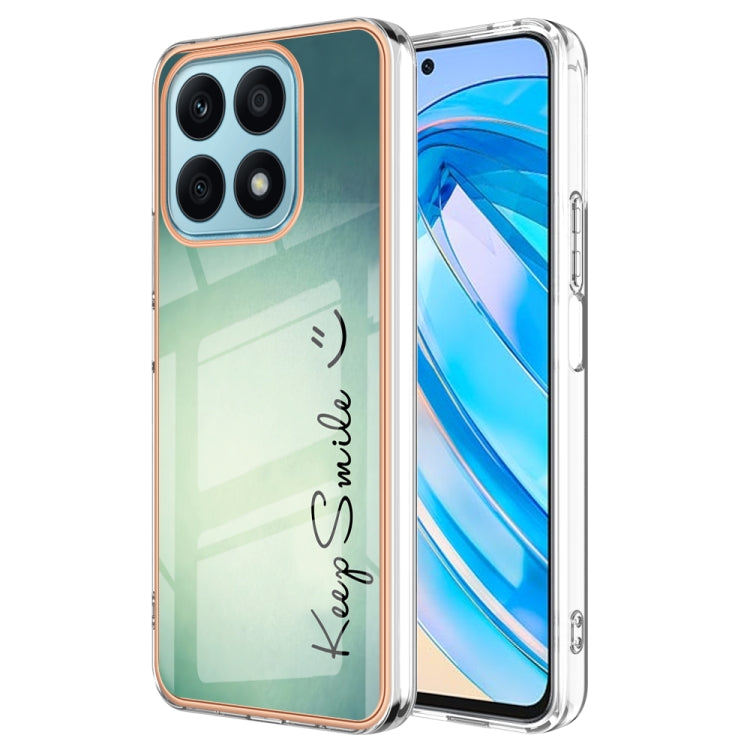 For Honor X8a Electroplating Marble Dual-side IMD Phone Case(Smile) - Honor Cases by buy2fix | Online Shopping UK | buy2fix