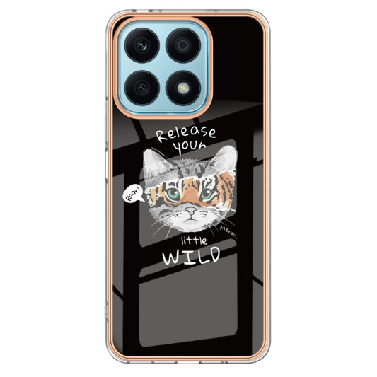 For Honor X8a Electroplating Marble Dual-side IMD Phone Case(Natural Growth) by buy2fix