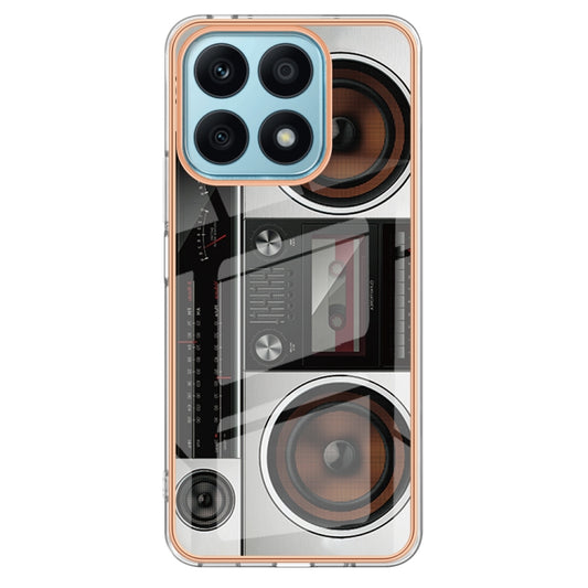 For Honor X8a Electroplating Marble Dual-side IMD Phone Case(Retro Radio) by buy2fix