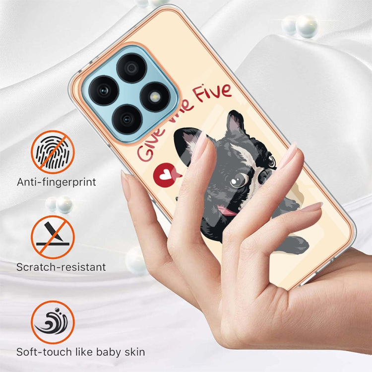 For Honor X8a Electroplating Marble Dual-side IMD Phone Case(Lucky Dog) - Honor Cases by buy2fix | Online Shopping UK | buy2fix