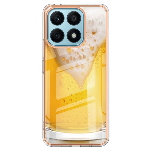 For Honor X8a Electroplating Marble Dual-side IMD Phone Case(Draft Beer) by buy2fix