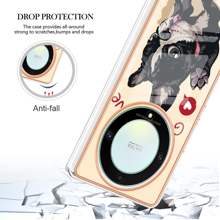 For Honor X9a / Magic5 Lite Electroplating Marble Dual-side IMD Phone Case(Lucky Dog) - Honor Cases by buy2fix | Online Shopping UK | buy2fix