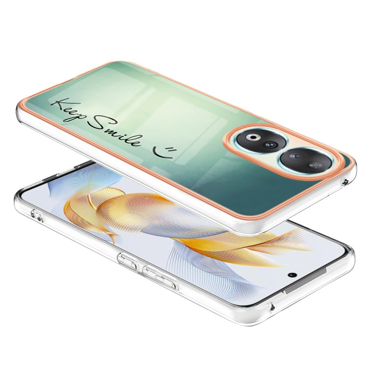 For Honor 90 5G Electroplating Marble Dual-side IMD Phone Case(Smile) - Honor Cases by buy2fix | Online Shopping UK | buy2fix