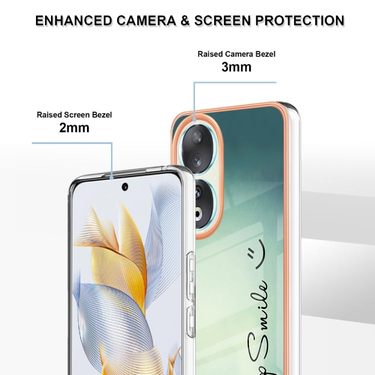 For Honor 90 5G Electroplating Marble Dual-side IMD Phone Case(Smile) - Honor Cases by buy2fix | Online Shopping UK | buy2fix