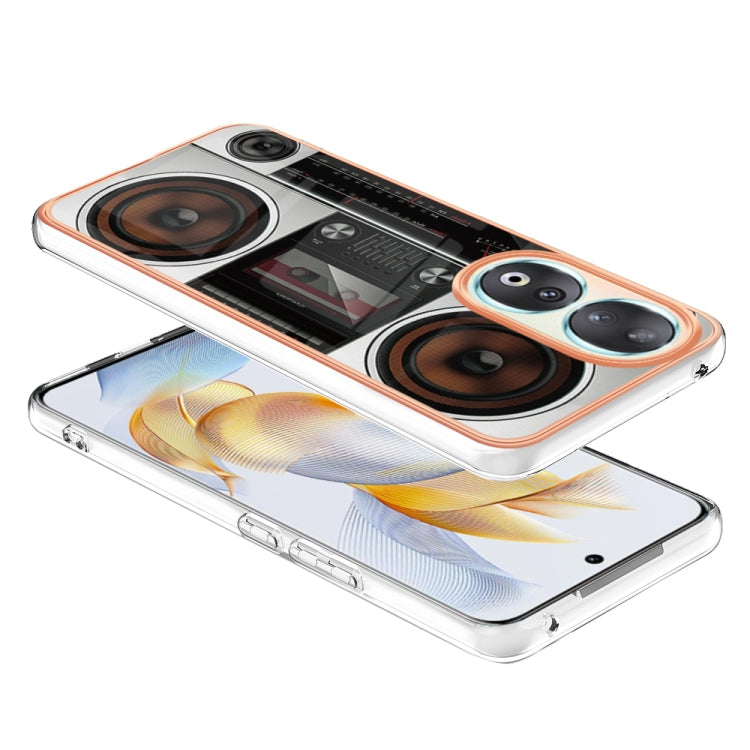 For Honor 90 5G Electroplating Marble Dual-side IMD Phone Case(Retro Radio) - Honor Cases by buy2fix | Online Shopping UK | buy2fix