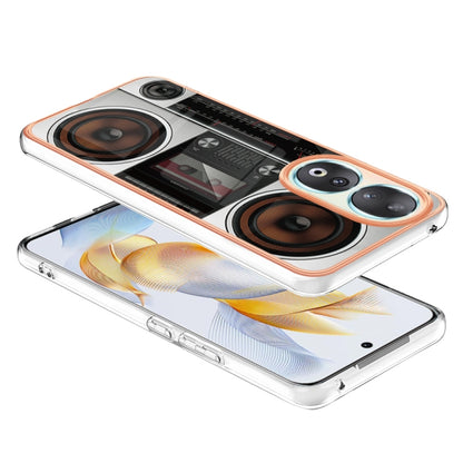 For Honor 90 5G Electroplating Marble Dual-side IMD Phone Case(Retro Radio) - Honor Cases by buy2fix | Online Shopping UK | buy2fix